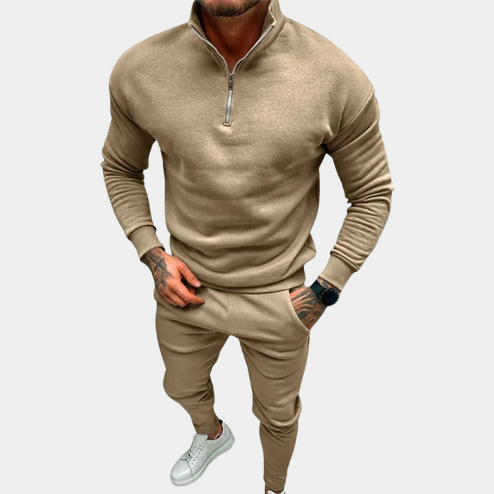 Comfortable and Stylish Tracksuit for Men - Jason-Khaki-S-The Livary