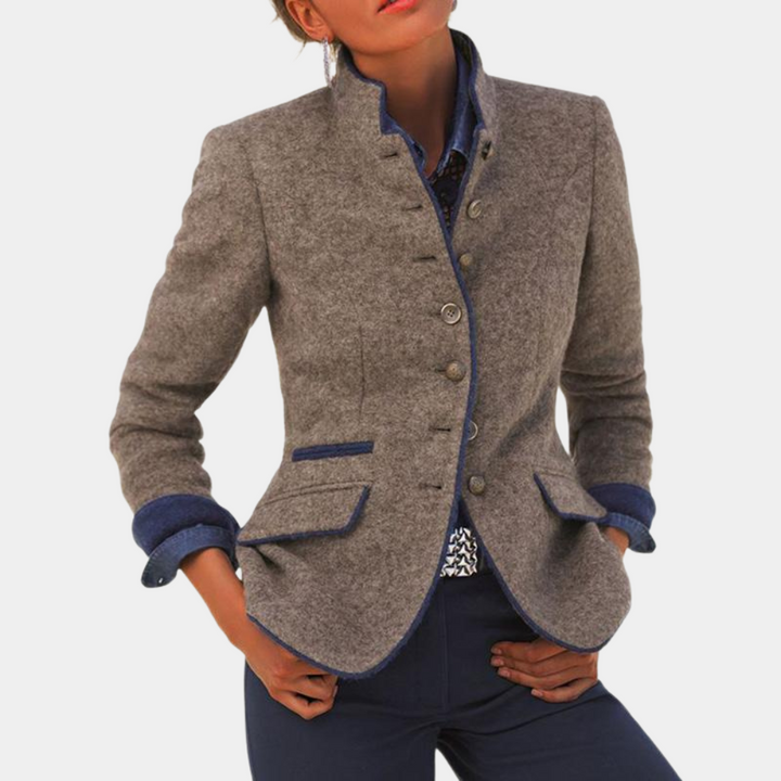 Refined Ladies Blazer - Elara-Brown-XS-The Livary