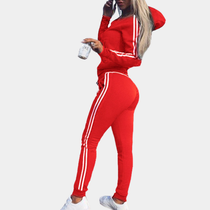 Trendy Ladies' Tracksuit - Mila-Red-XS-The Livary