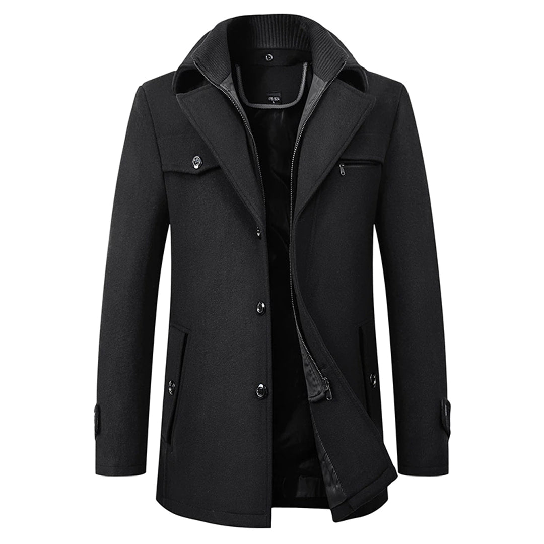 Stylish Men's Winter Coat - Victor-Black-M-The Livary