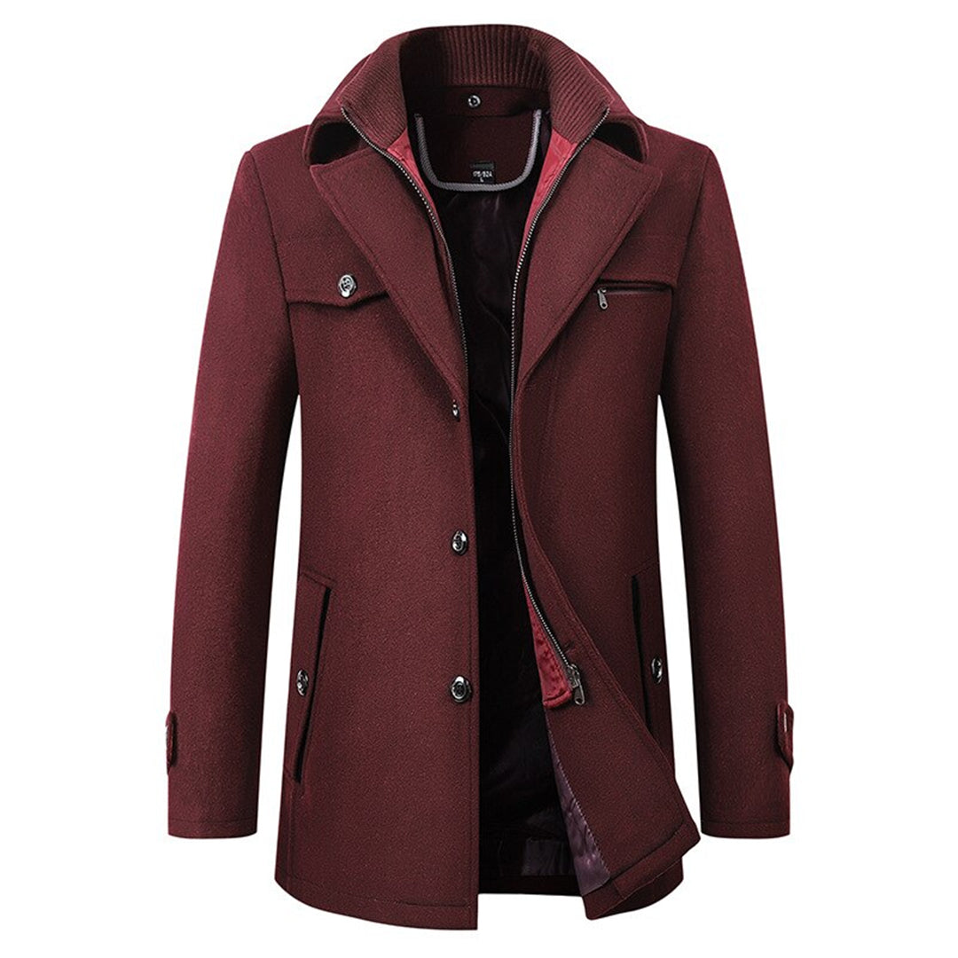 Stylish Men's Winter Coat - Victor-Bordeaux red-M-The Livary
