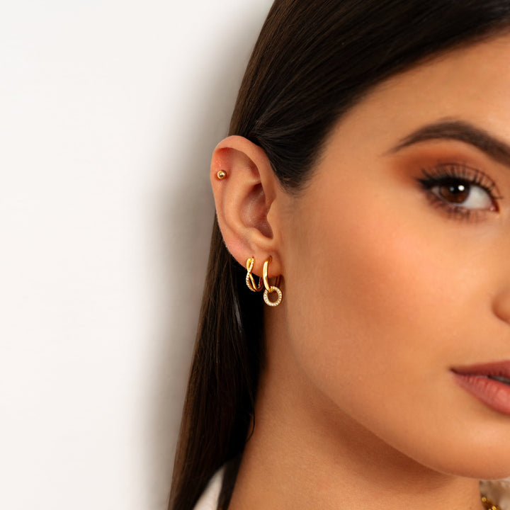 Crossed Earrings - Sophia-Gold-The Livary