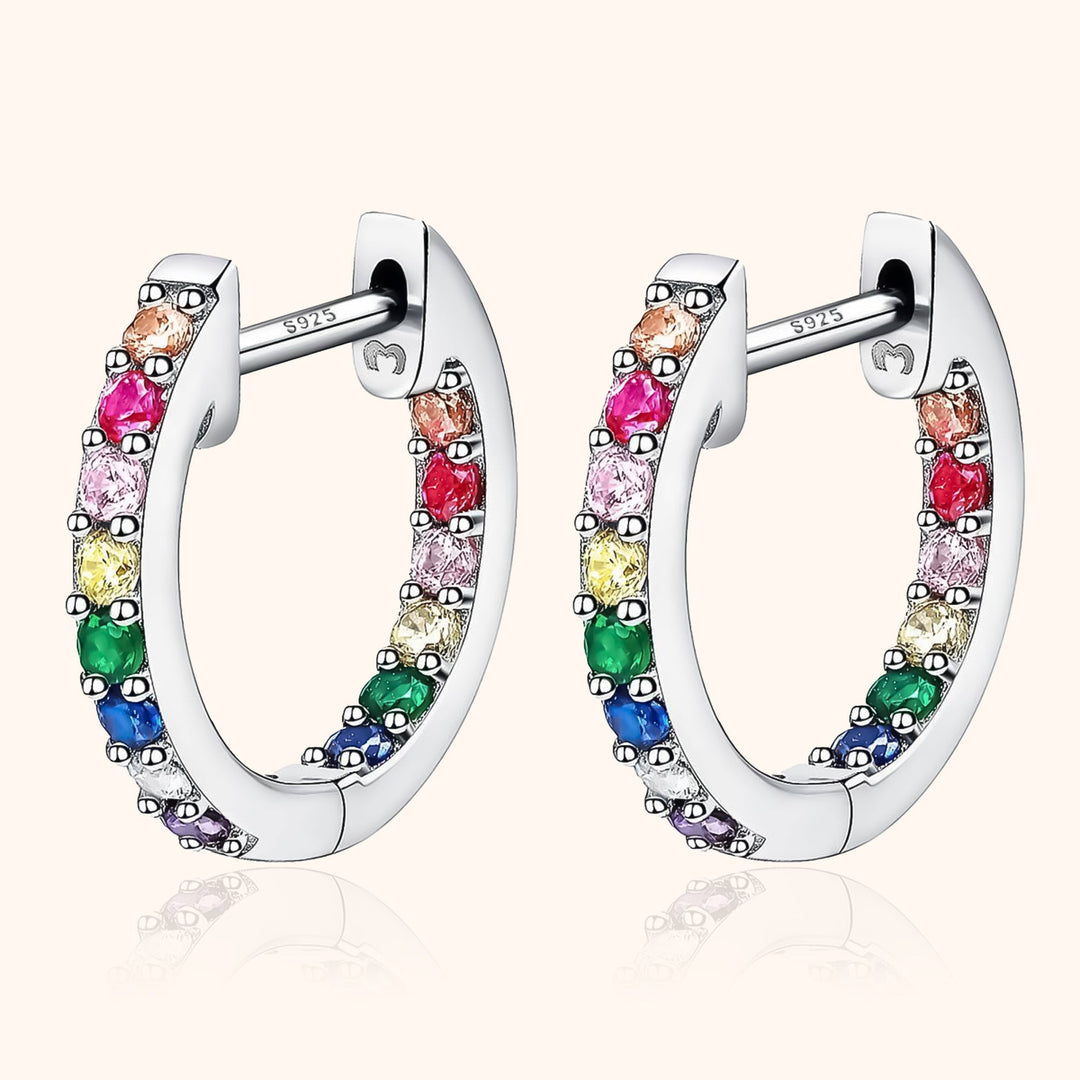 Rainbow Hoops - Sofia-Silver-The Livary