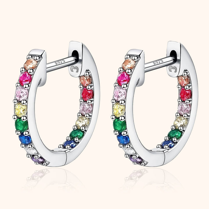 Rainbow Hoops - Sofia-Silver-The Livary