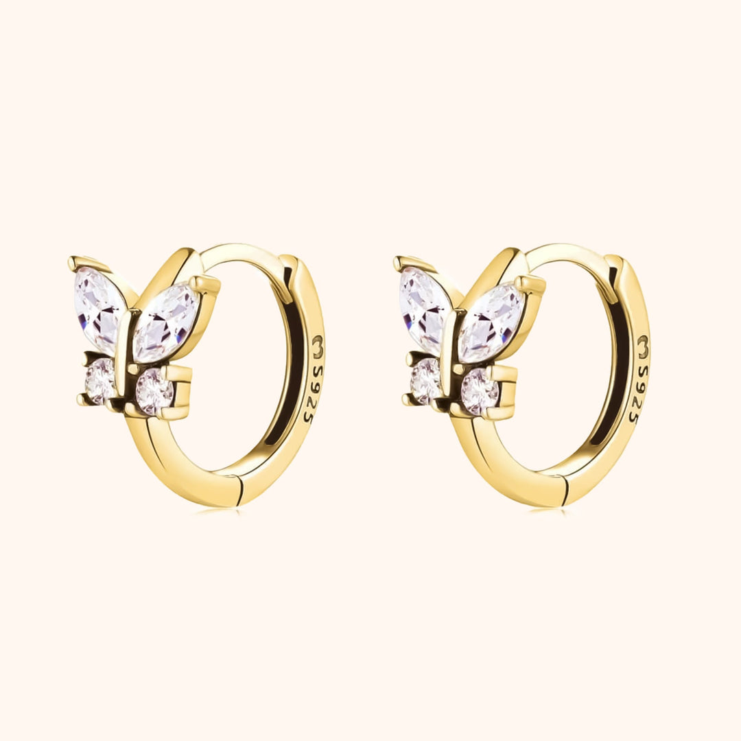 Crystal Butterfly Earrings - Auryn-Gold-The Livary