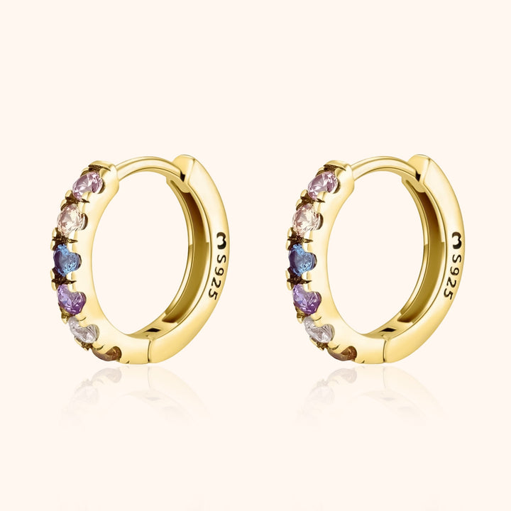 Colourful Zirconia Earrings - Aureline-Gold-The Livary