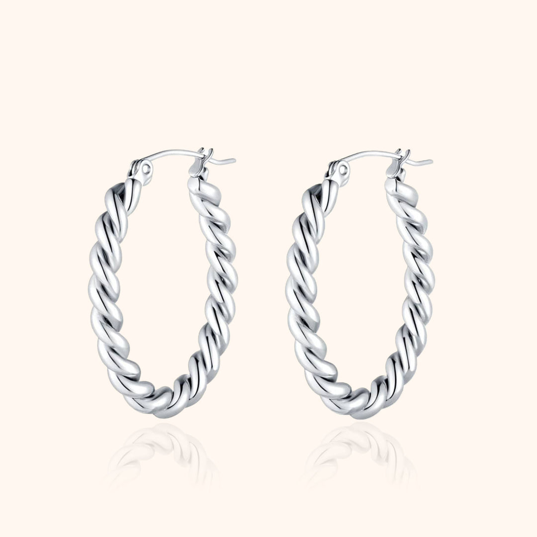 Braided Earrings - Fleur-Silver-The Livary