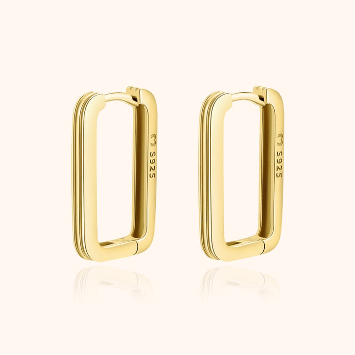 Rectangular Clip-On Earrings - Isabelle-Gold-The Livary