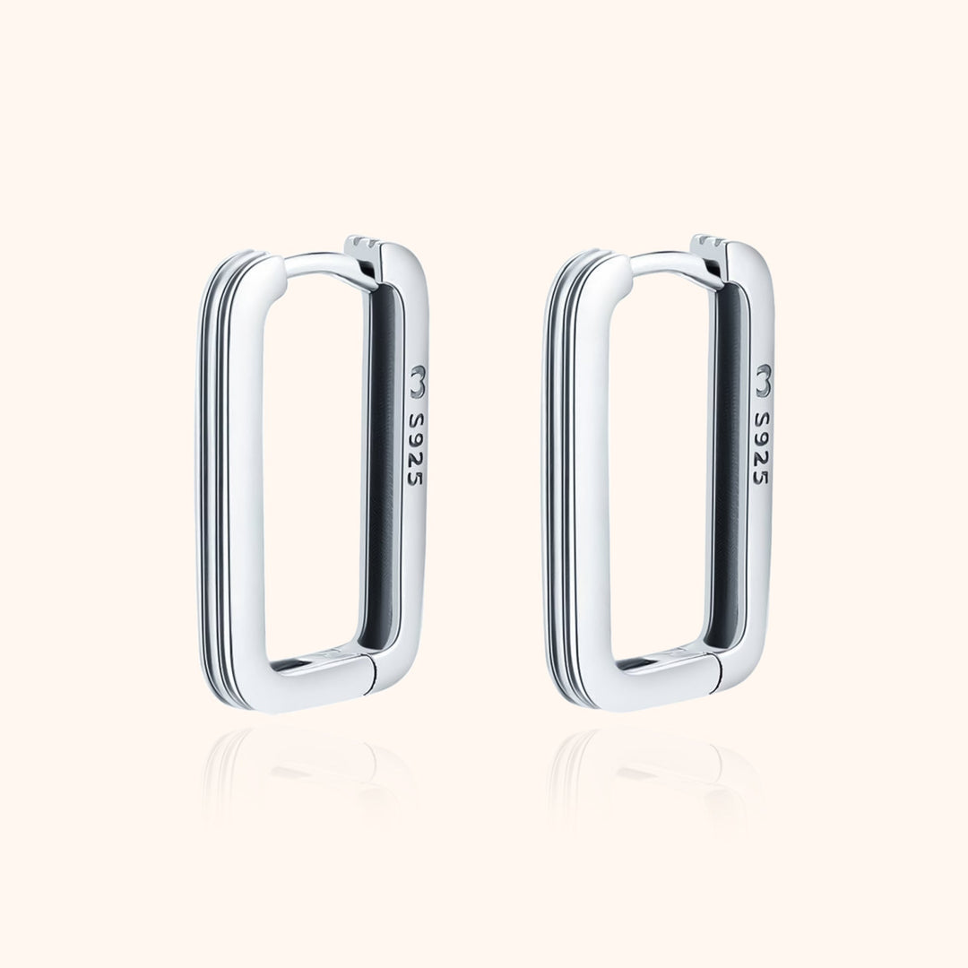 Rectangular Clip-On Earrings - Isabelle-Silver-The Livary