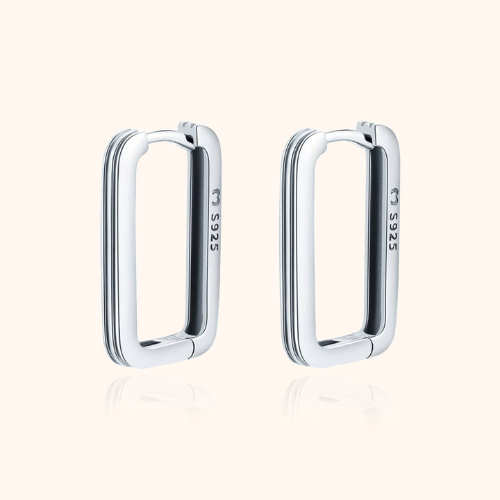 Rectangular Clip-On Earrings - Isabelle-Silver-The Livary