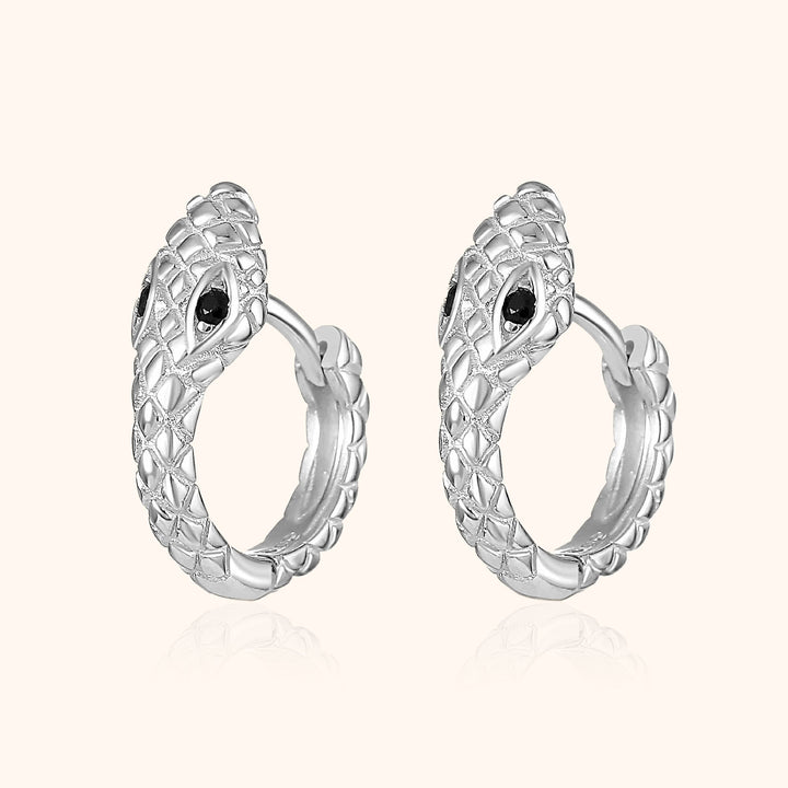 Compact Snake Earrings - Sophia-Silver-The Livary
