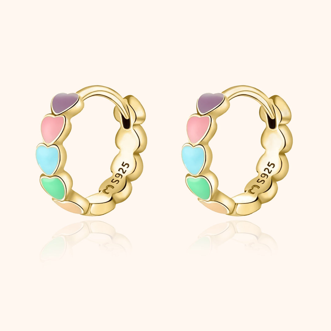 Rainbow Love Earrings - Celestina-Gold-The Livary