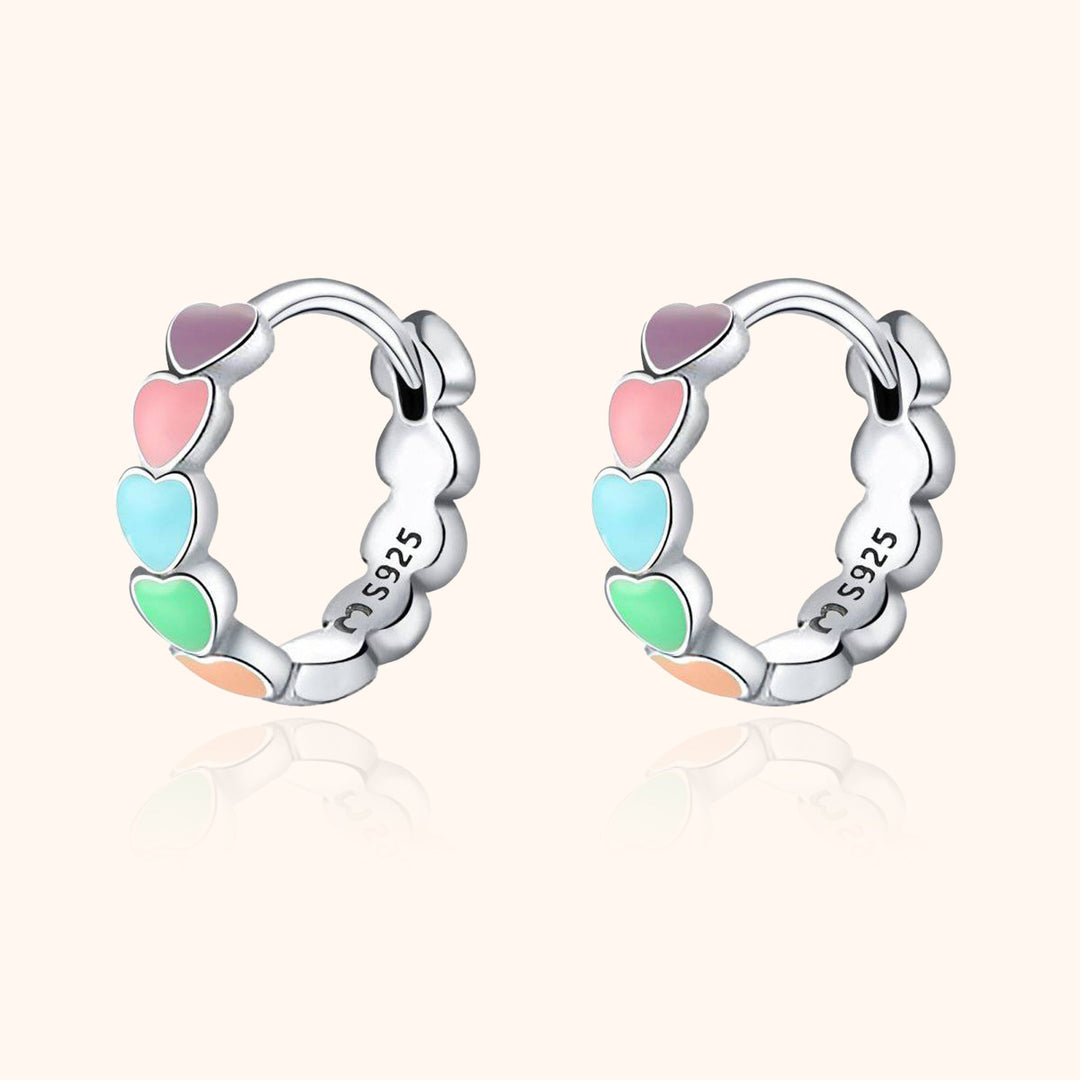 Rainbow Love Earrings - Celestina-Silver-The Livary