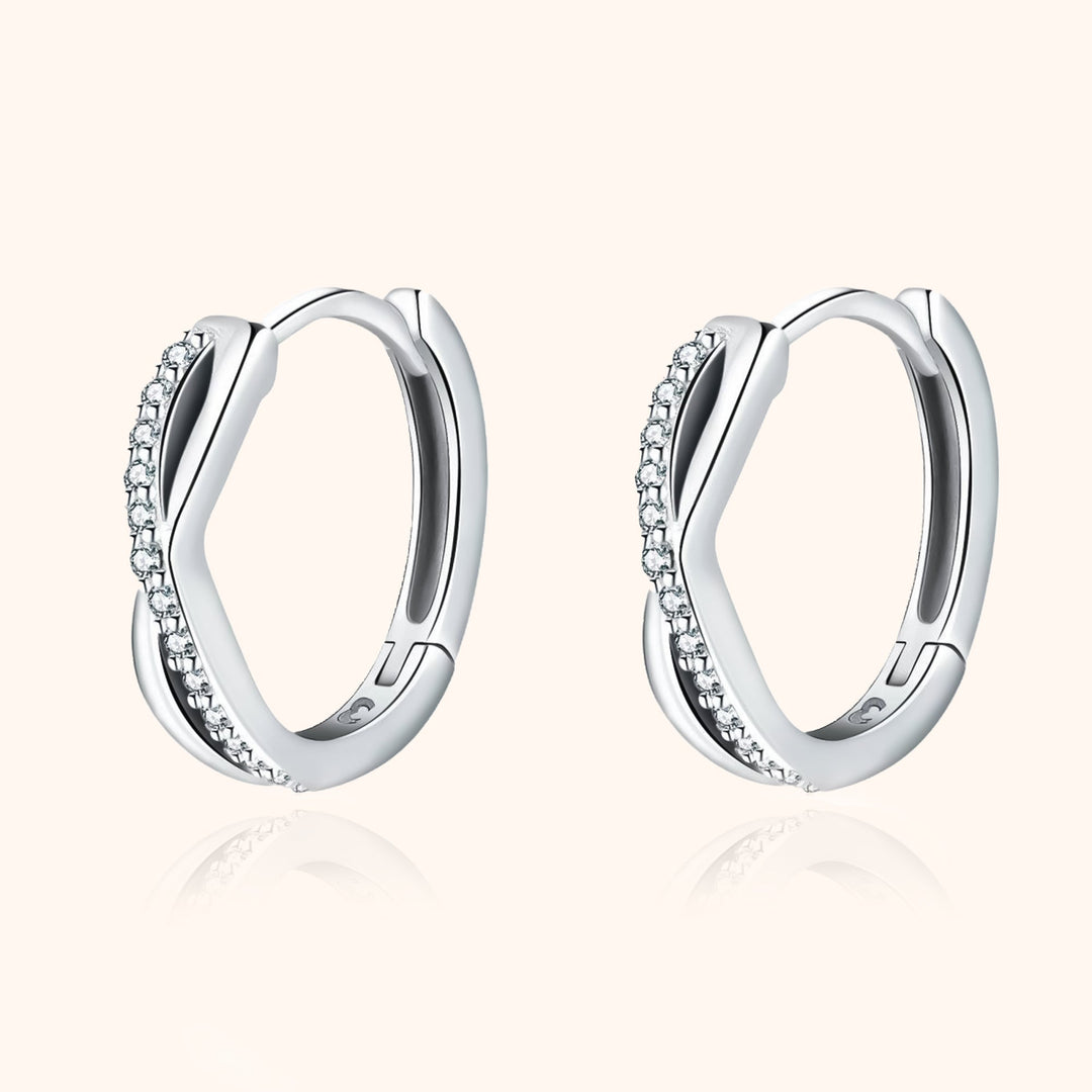 Crossed Earrings - Sophia-Silver-The Livary