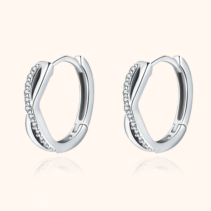 Crossed Earrings - Sophia-Silver-The Livary