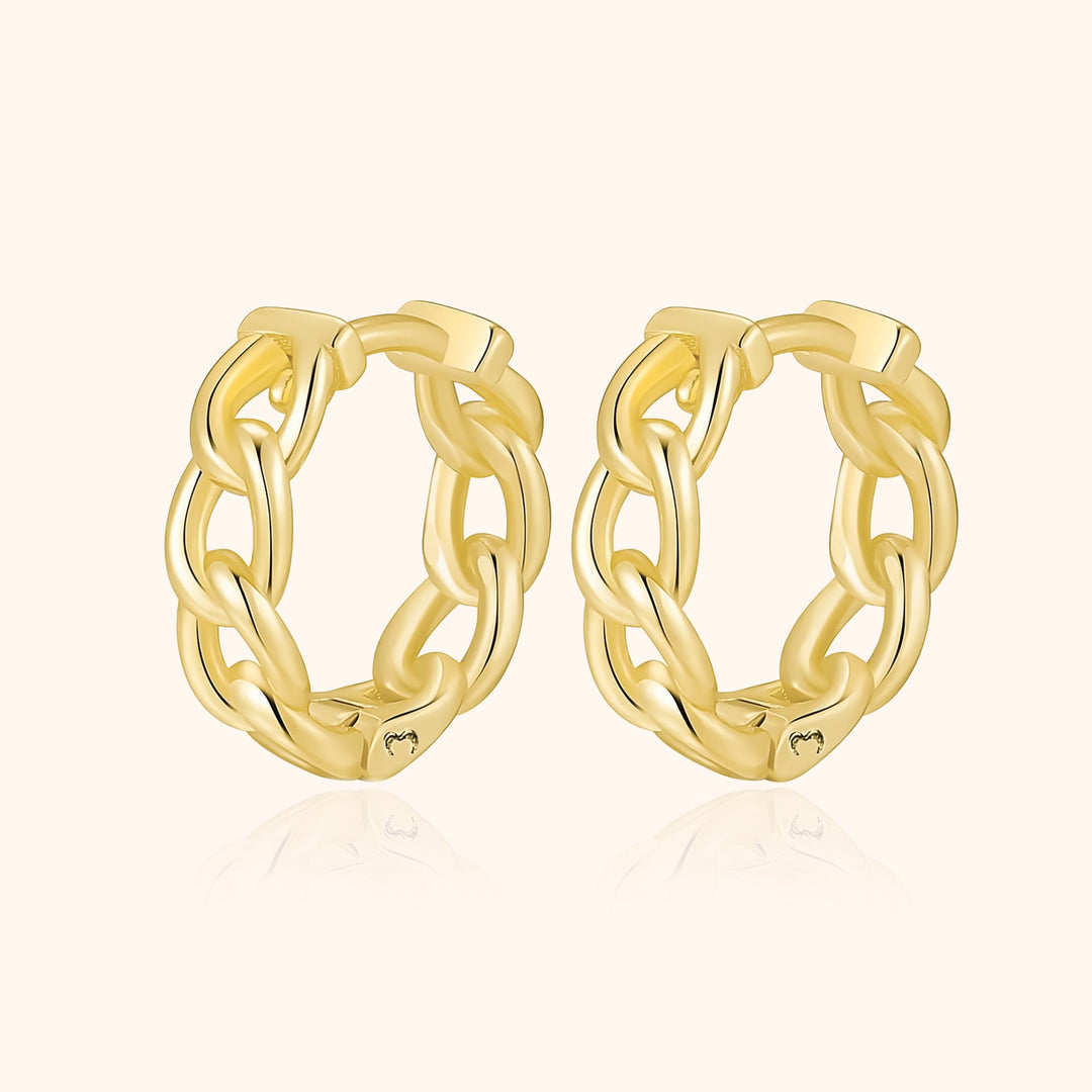 Chain-Shaped Earrings - Noa-Gold-The Livary