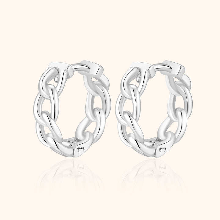 Chain-Shaped Earrings - Noa-Silver-The Livary