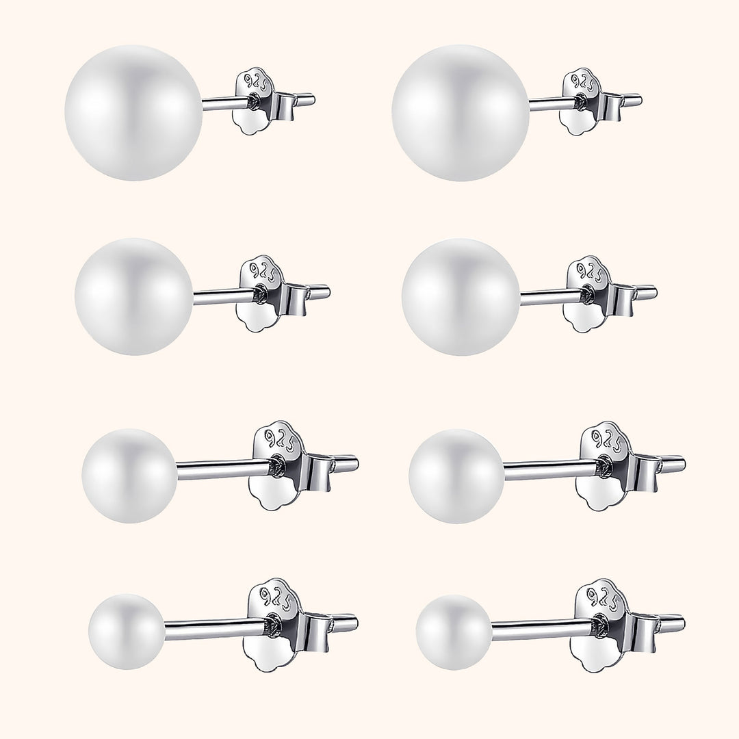 Stylish Pearl Stud Earrings - Celina-0.12 in-The Livary