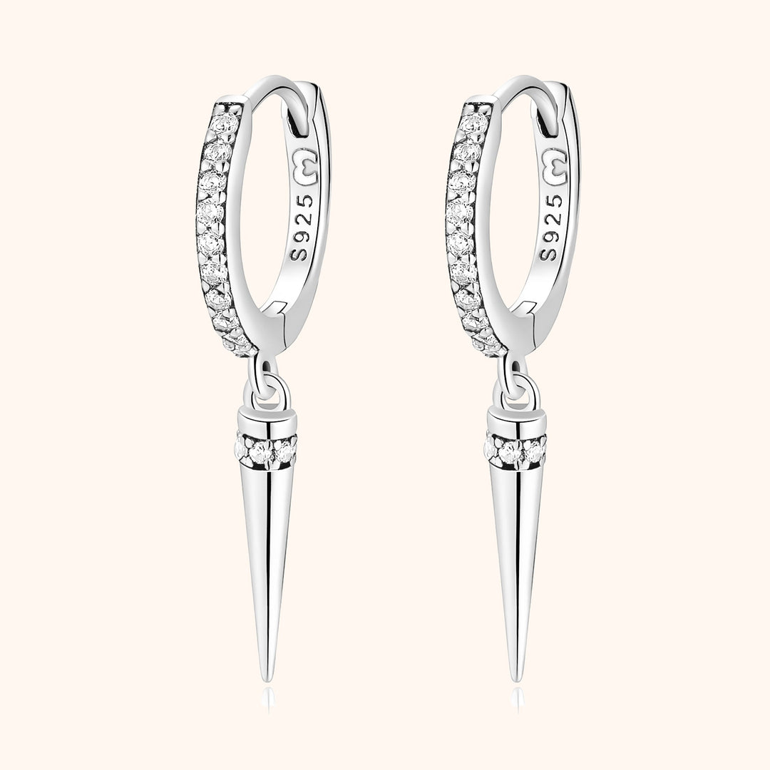 Stylish Pendant Earrings - Sophia-Silver-The Livary