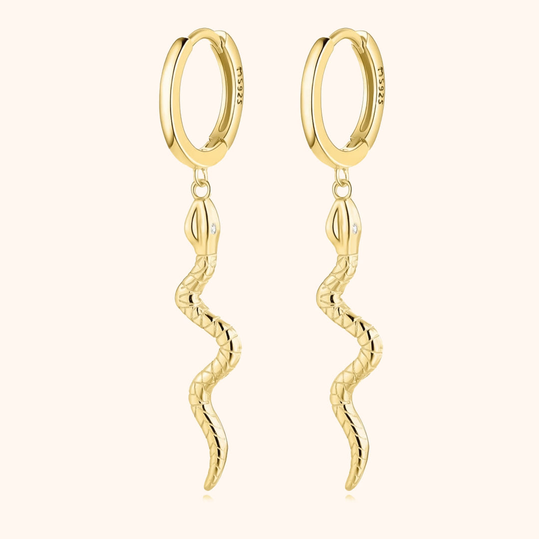 Stylish Snake Earrings - Selene-Gold-The Livary