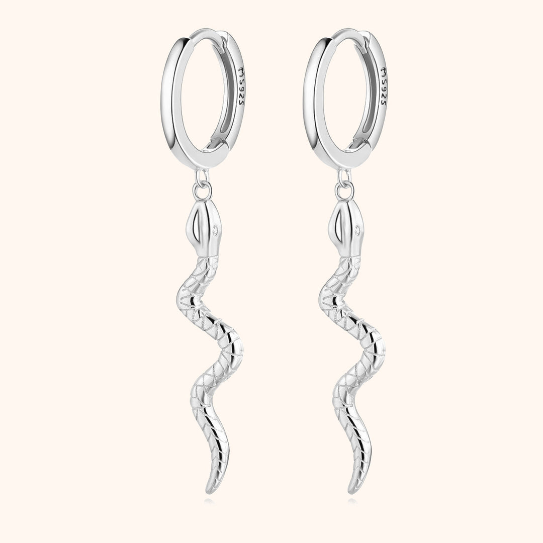 Stylish Snake Earrings - Selene-Silver-The Livary