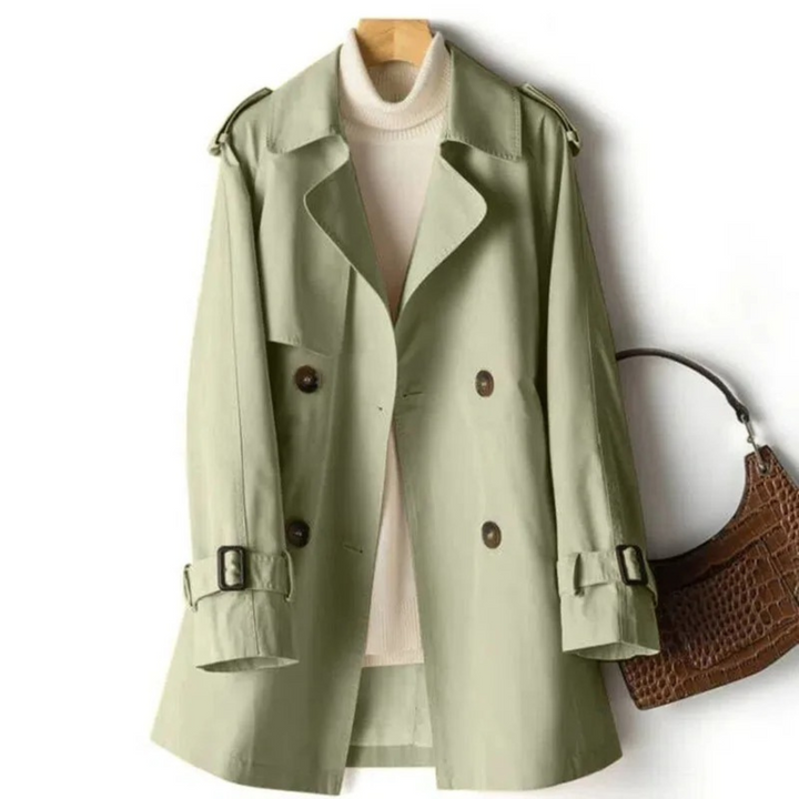 Trendy Long Women's Trench Coat - Mila-Green-M-The Livary