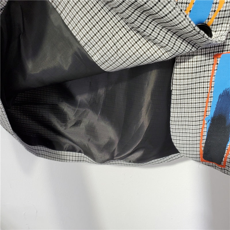 Blazer with Print and Pocket - Luna-S-The Livary