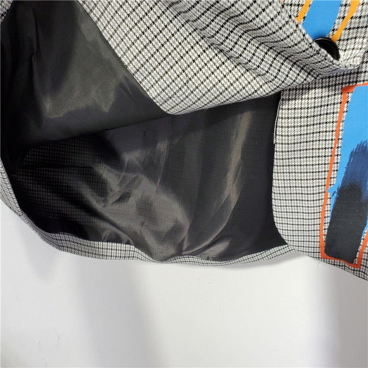 Blazer with Print and Pocket - Luna-S-The Livary