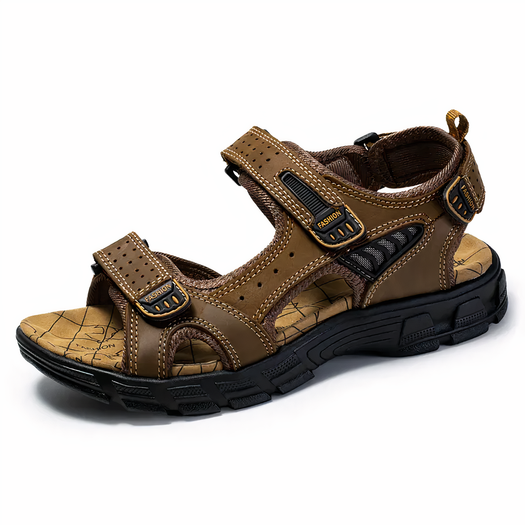 Orthopaedic Men's Sandals - Jules-Dark brown-7-The Livary