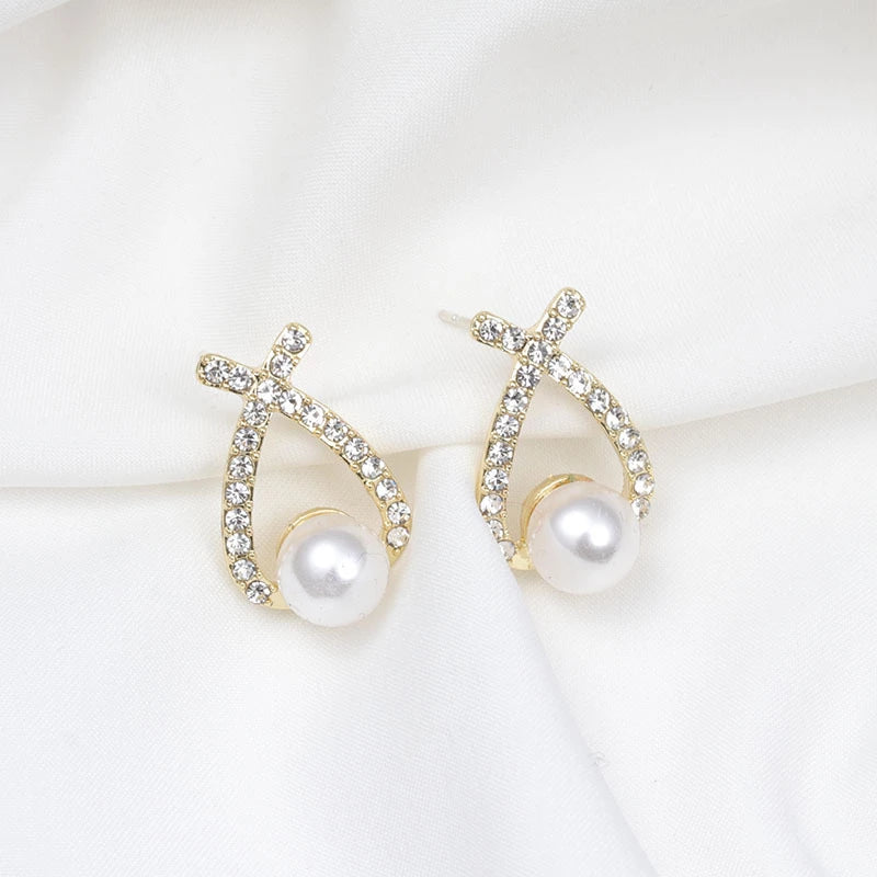 Stylish Glitter Pearl Earrings - Marie-The Livary