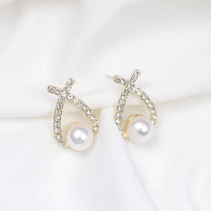 Stylish Glitter Pearl Earrings - Marie-The Livary