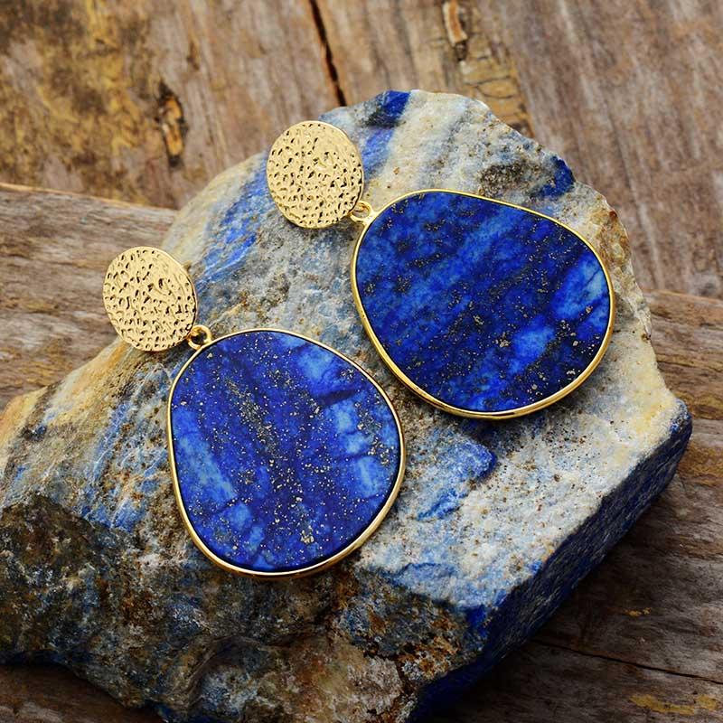 Protective Earrings - Celestial Lapis-Lapis Lazuli-The Livary