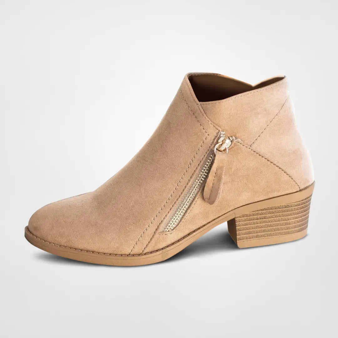 Stylish Ankle Boots with Zipper - ModiStep-Beige-2.0-The Livary