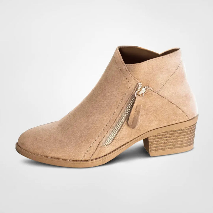 Stylish Ankle Boots with Zipper - ModiStep-Beige-2.0-The Livary