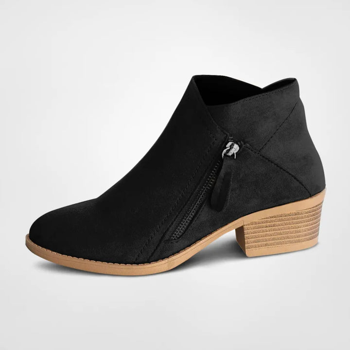 Stylish Ankle Boots with Zipper - ModiStep-Black-2.0-The Livary