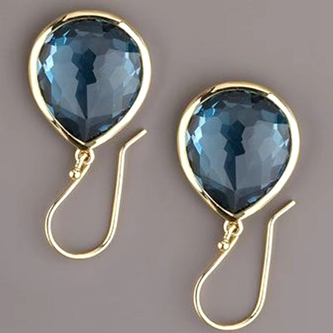 Vintage Blue Crystal Earrings - Amara-The Livary