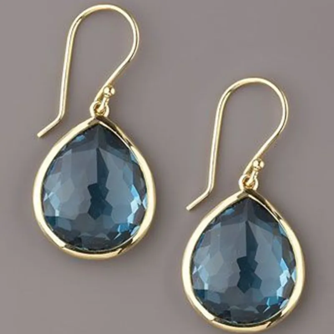 Vintage Blue Crystal Earrings - Amara-The Livary
