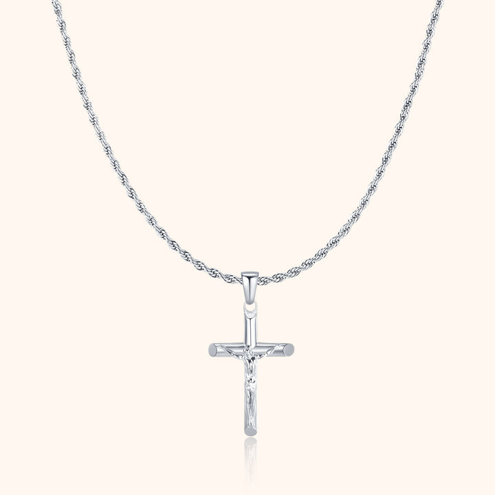 Men's chain with cross - Salvator-Silver-The Livary