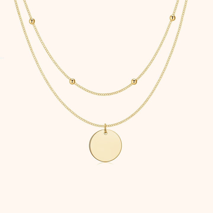Double Medallion Necklace - Amélie-Gold-The Livary