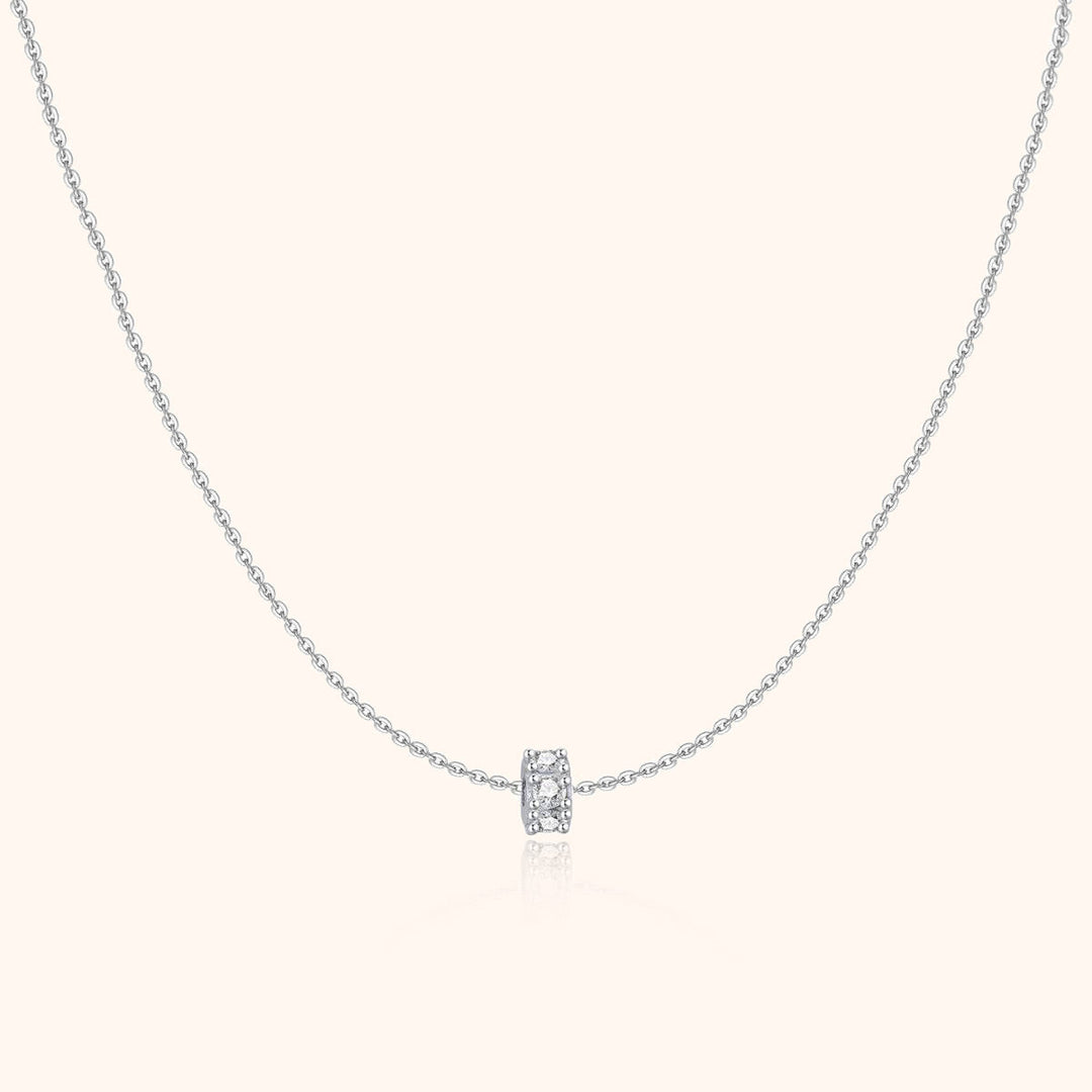 Sparkling Circle Necklace - Valerie-Silver-The Livary