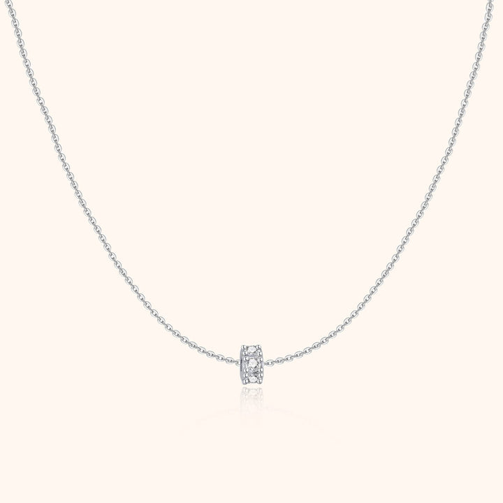 Sparkling Circle Necklace - Valerie-Silver-The Livary