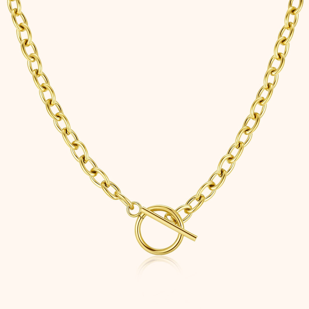 Subtle Necklace with Geometric Design - Noelia-Gold-The Livary