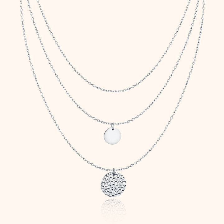 Stylish Layered Necklace - Aurora-Silver-The Livary