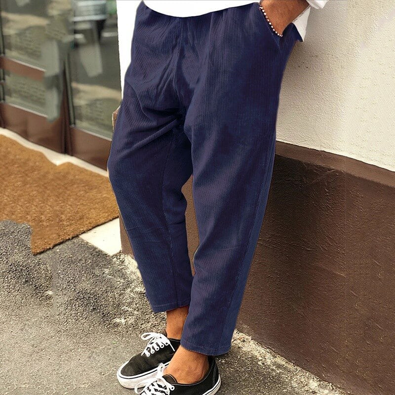 Corduroy Trousers for Men - Milan-Blue-XS-The Livary