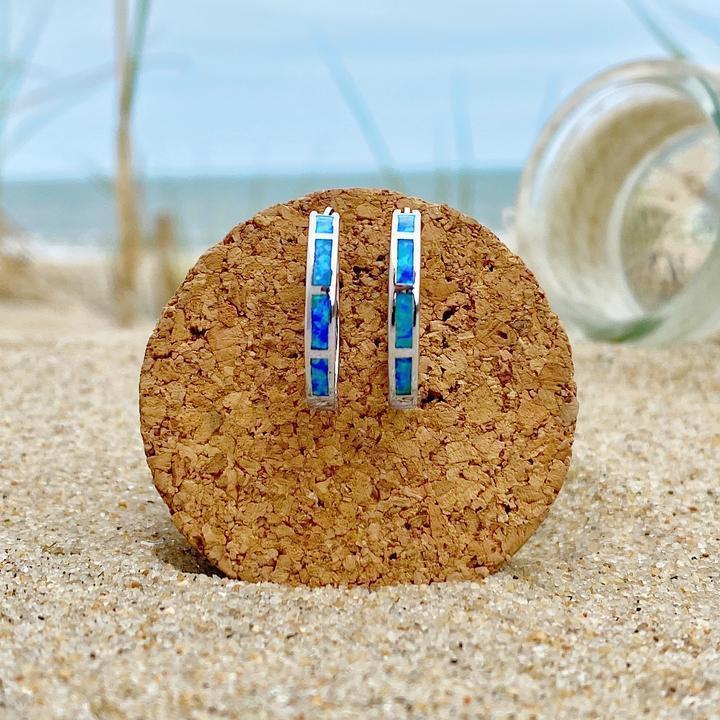 Luxury Silver and Opal Ocean Earrings - Mareva-The Livary