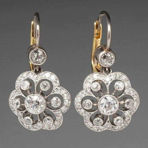 Vintage Crystal Mandala Earrings - Elena-The Livary
