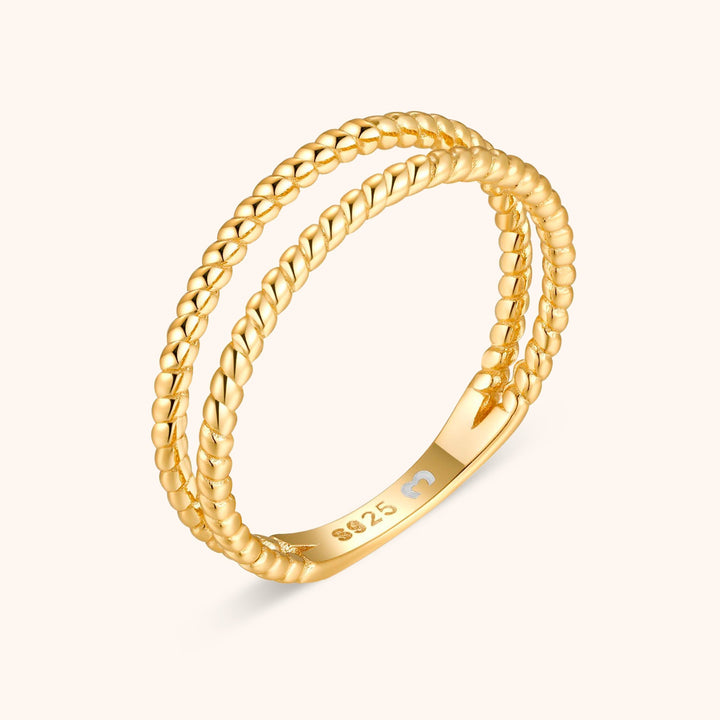 Braided Double Ring - Lina-Gold-5-The Livary
