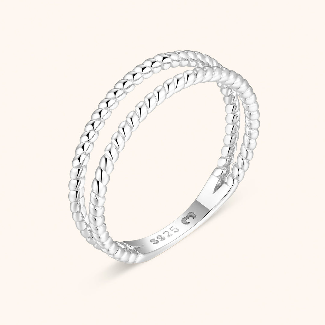Braided Double Ring - Lina-Silver-6-The Livary