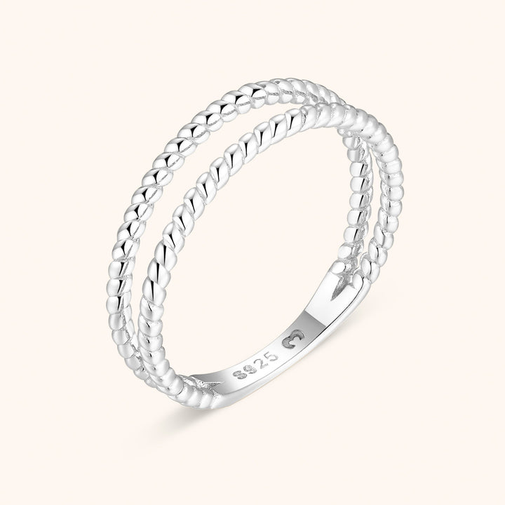 Braided Double Ring - Lina-Silver-6-The Livary
