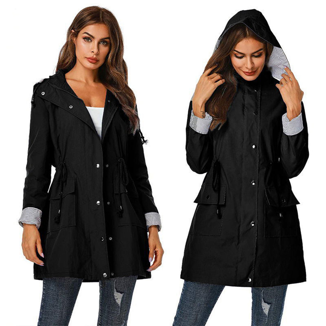 Trendy Ladies Windbreaker - Viviane-Black-S-The Livary
